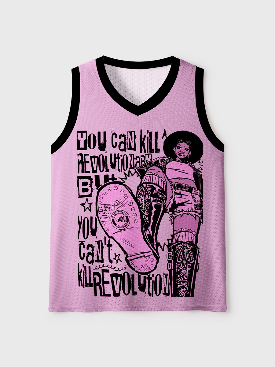 You Can Kill Revolitionary But You Can't Kill Revolution Mesh Jersey Tank Top