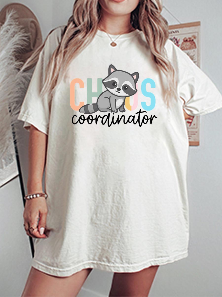 Vintage Raccoon Coordinator Oversize Graphic Tee