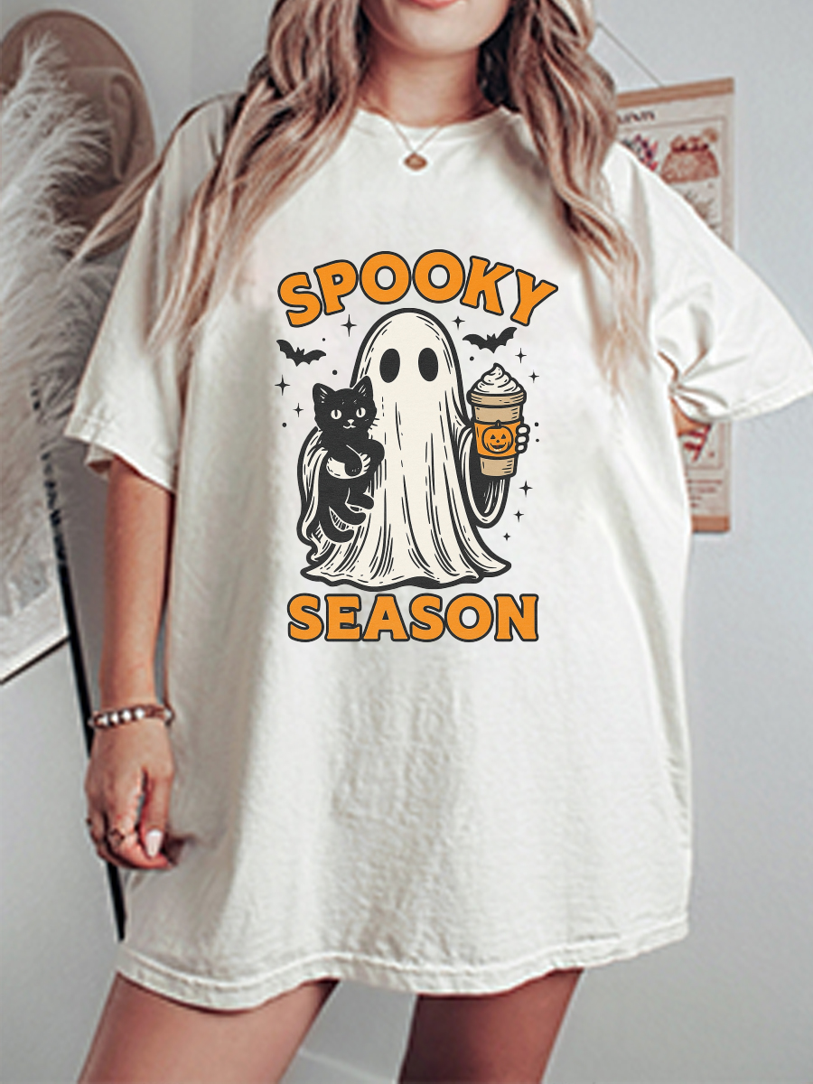 Vintage Spooky Season Oversize Graphic Tee