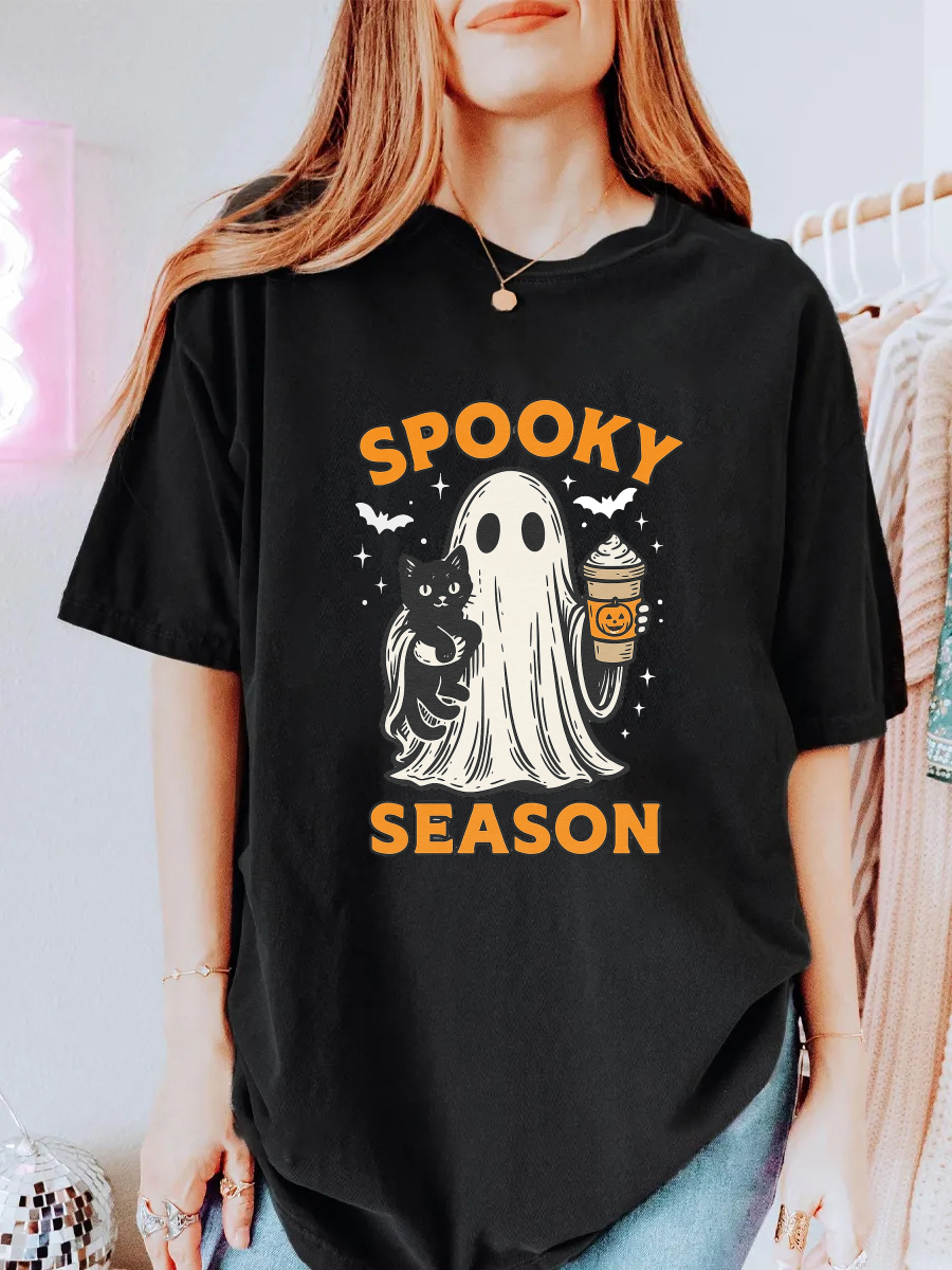 Vintage Spooky Season Oversize Graphic Tee