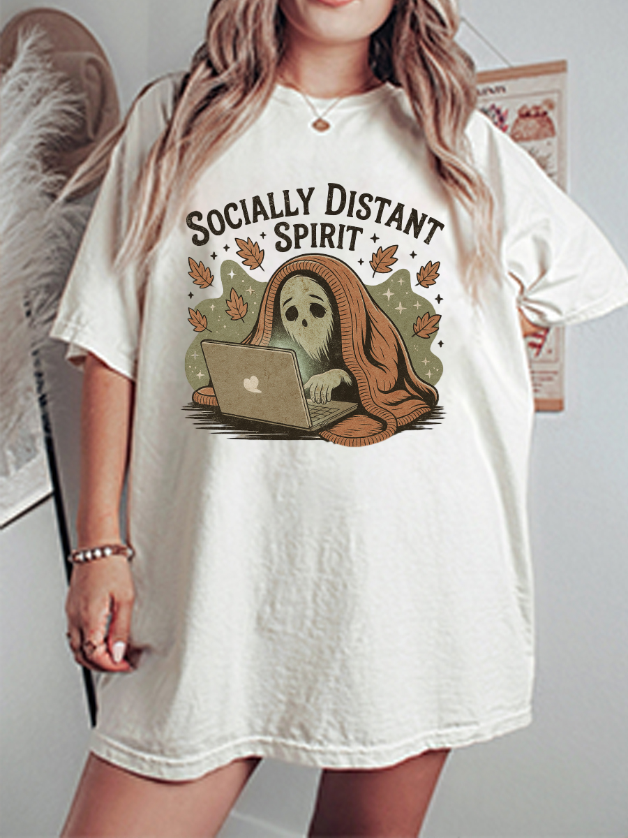 Vintage Socially Distant Spirit Oversize Graphic Tee