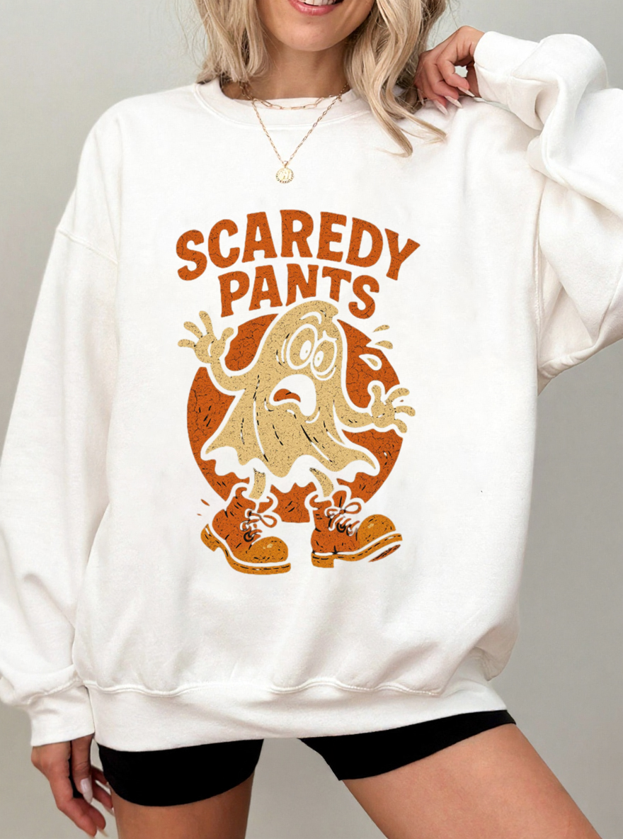 Vintage Scaredy Pant Oversize Graphic Sweatshirt