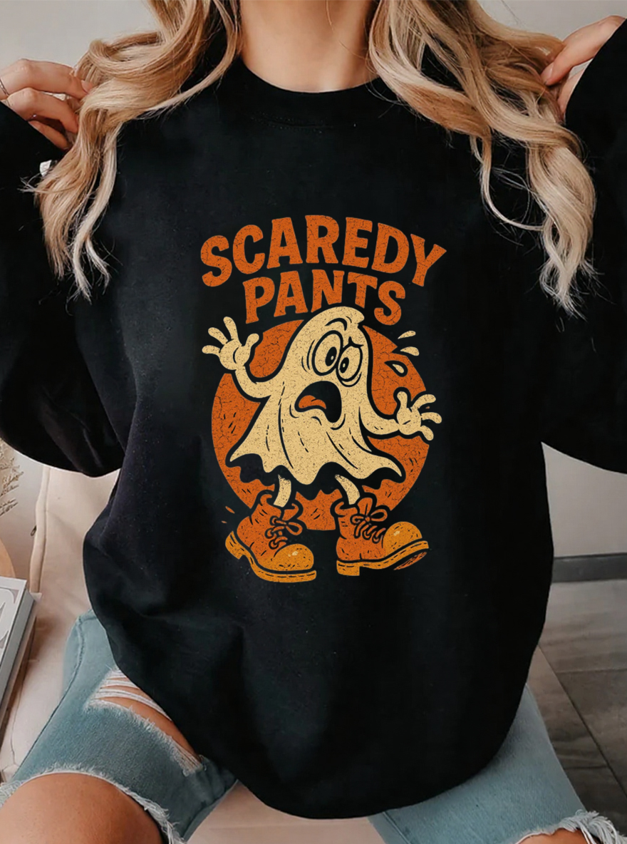Vintage Scaredy Pant Oversize Graphic Sweatshirt