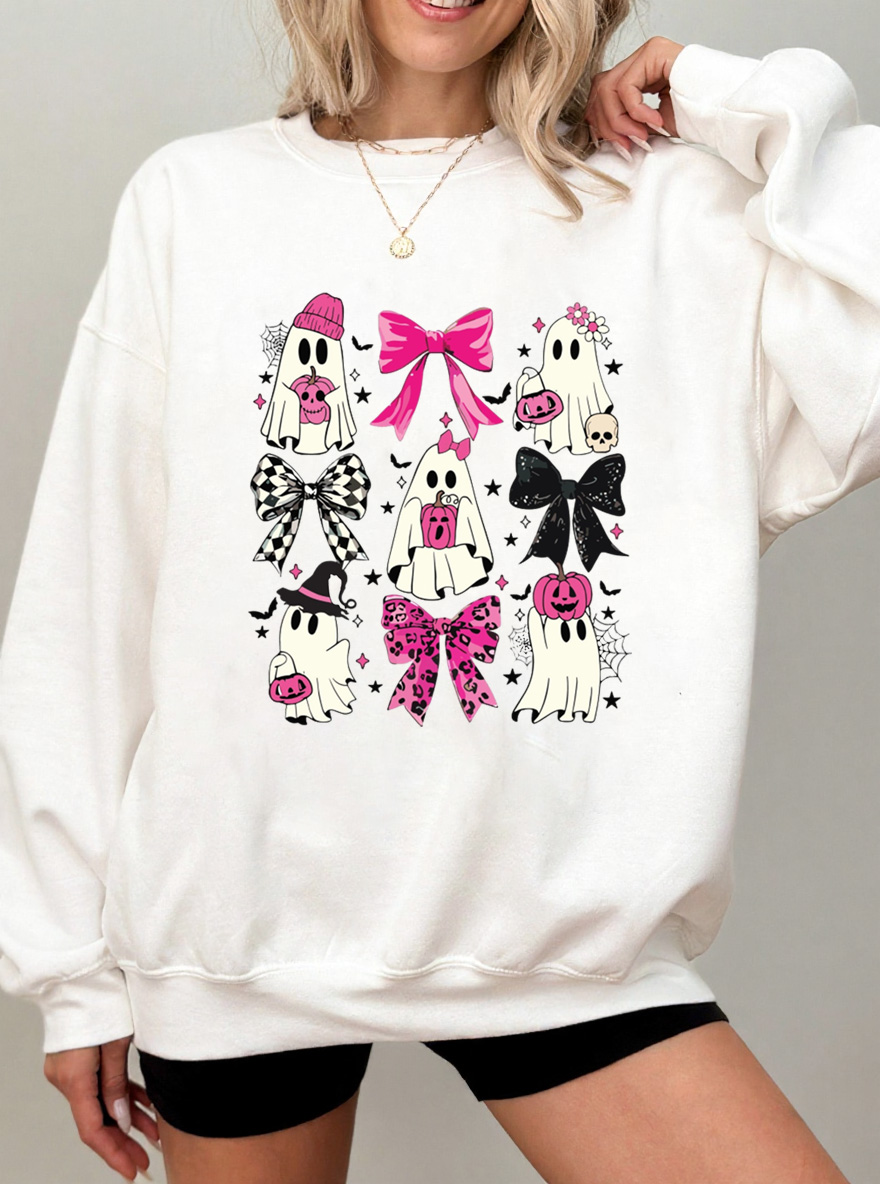 Vintage Coquette Halloween Oversize Graphic Sweatshirt