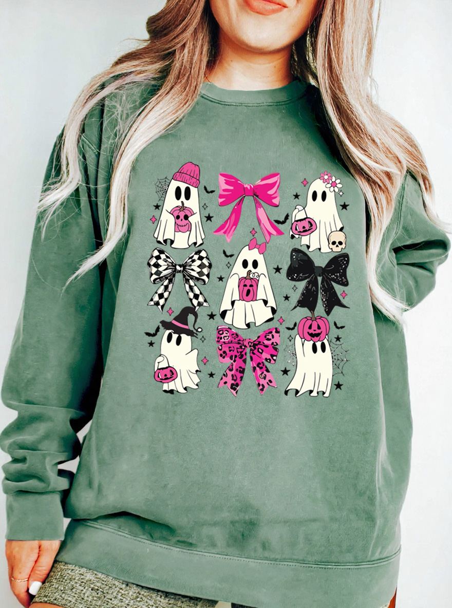 Vintage Coquette Halloween Oversize Graphic Sweatshirt