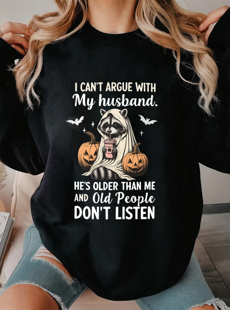 Vintage I Can't Argue With My Husband Oversize Graphic Sweatshirt