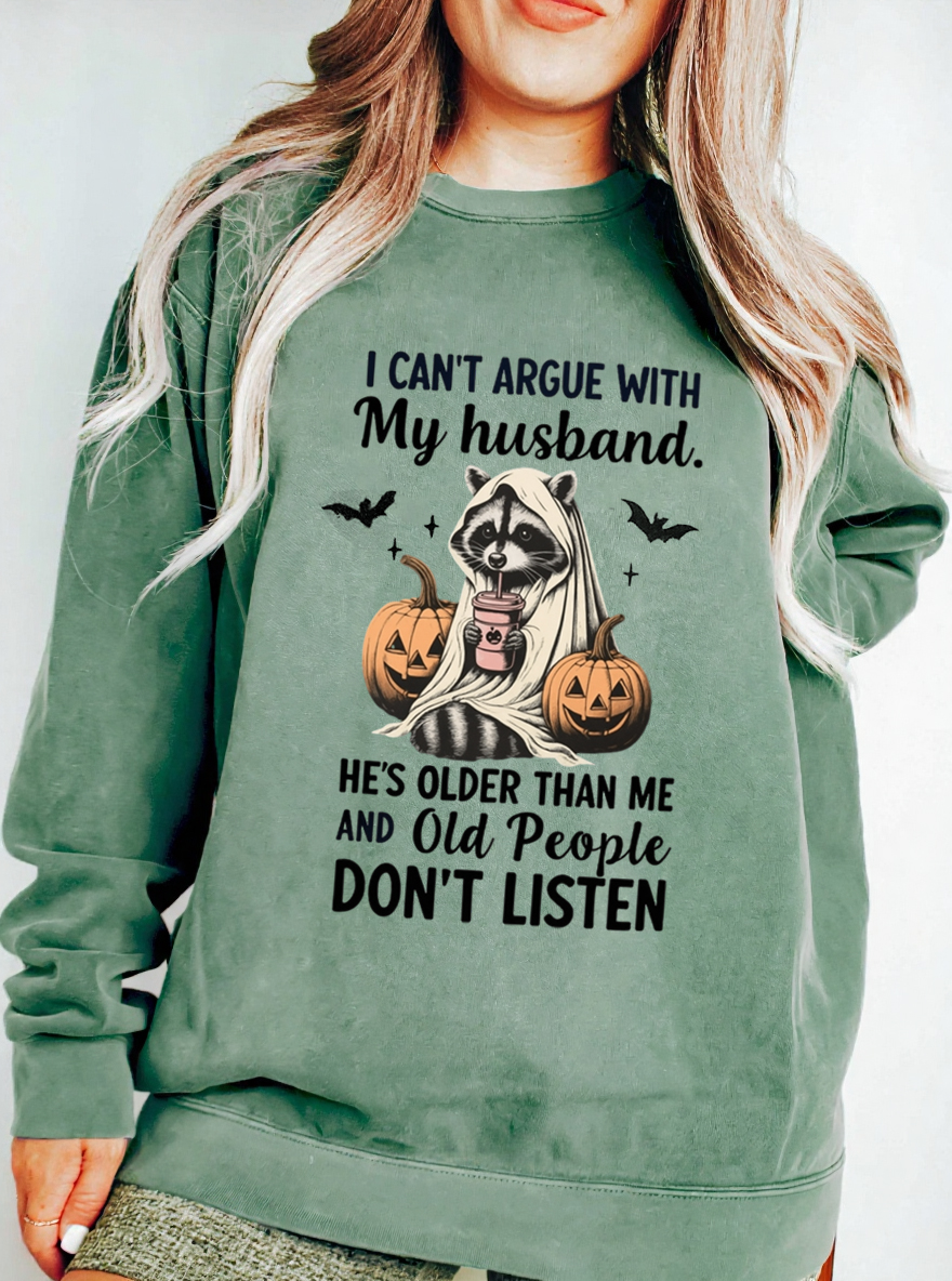 Vintage I Can't Argue With My Husband Oversize Graphic Sweatshirt