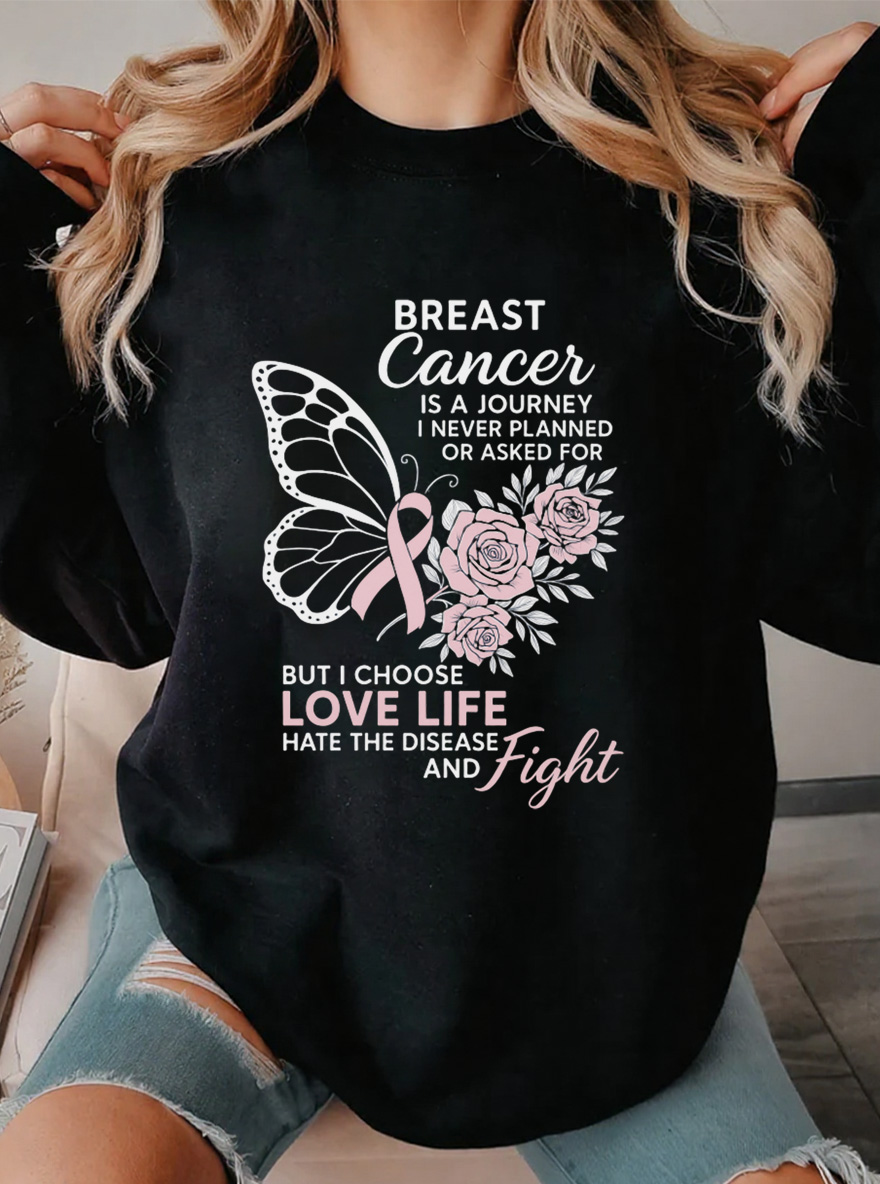 Vintage Breast Cancer Oversize Graphic Sweatshirt