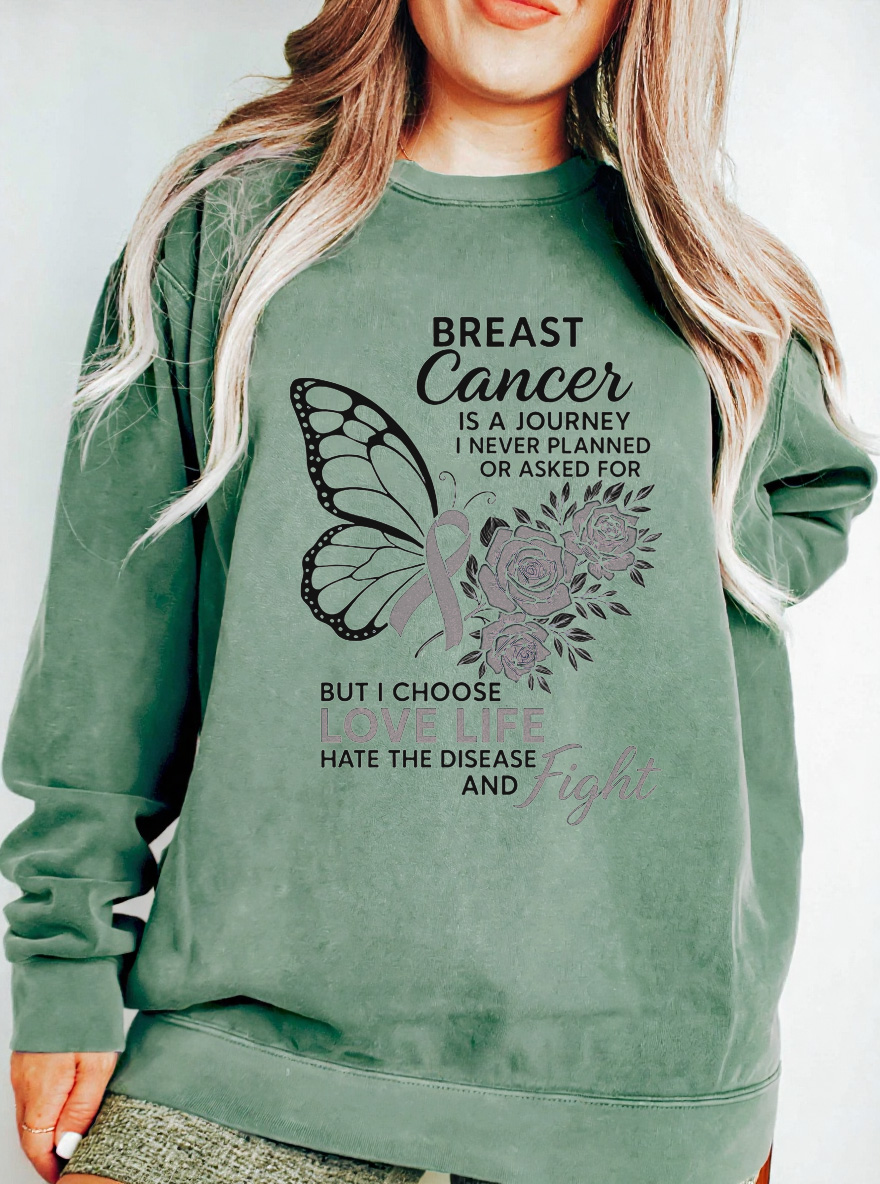 Vintage Breast Cancer Oversize Graphic Sweatshirt