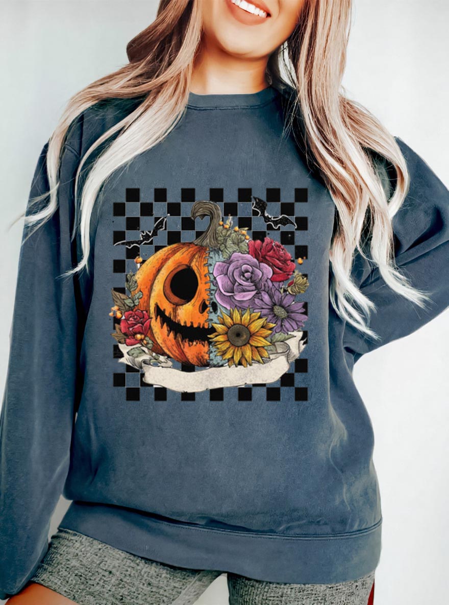 Vintage Halloween Pumpkin Oversize Graphic Sweatshirt