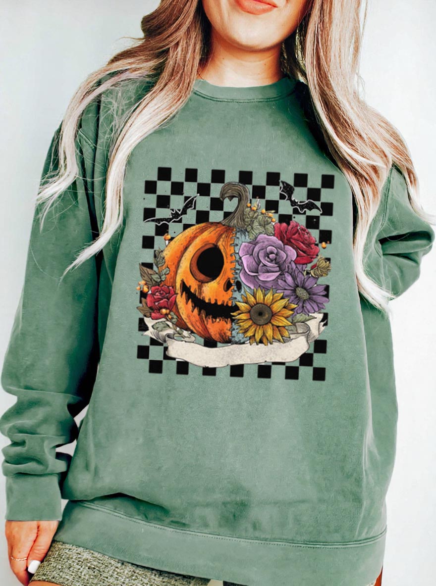 Vintage Halloween Pumpkin Oversize Graphic Sweatshirt