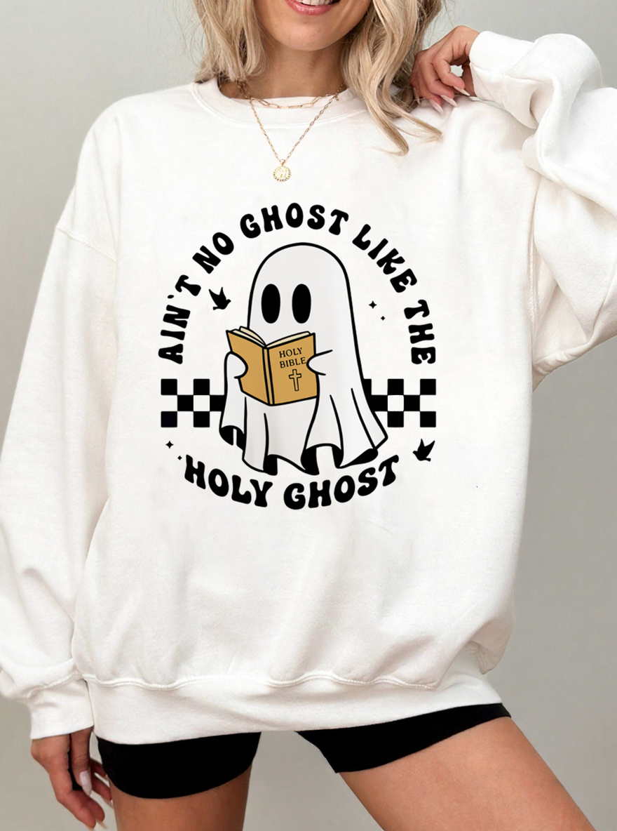 Vintage Holy Ghost Reading Oversize Graphic Sweatshirt