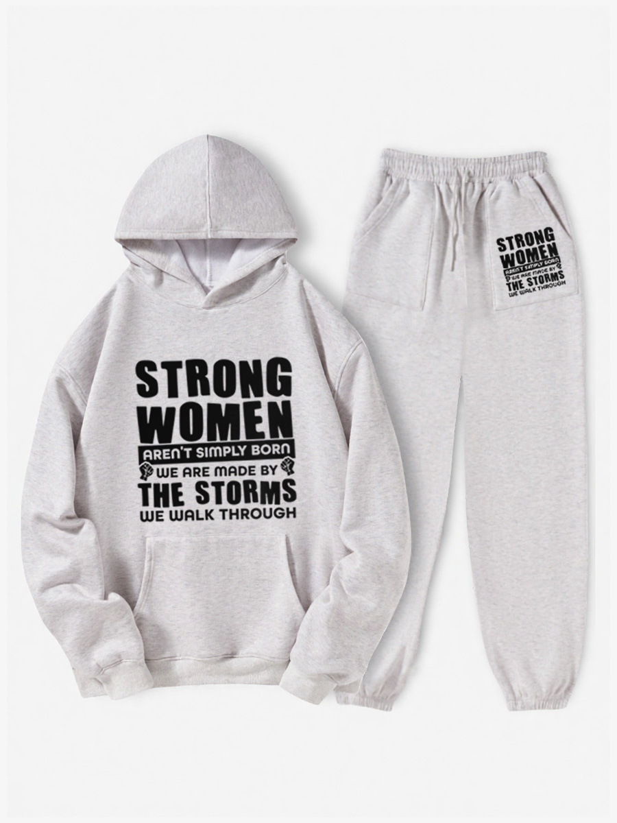Vintage Strong Women Aren’T Simply Born Fleece Hoodie Suit