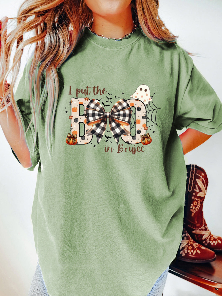 Vintage Bow I Put The Boo In Boujee Oversize Graphic Tee