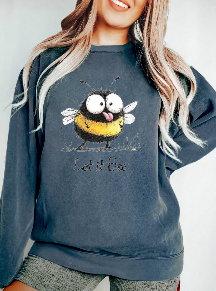 Vintage Let It Bee Oversize Graphic Sweatshirt