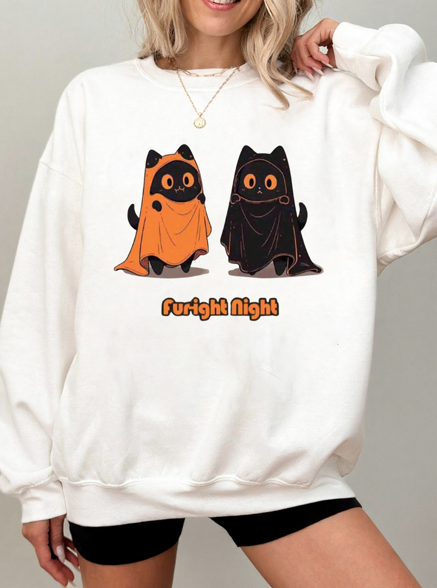 Vintage Halloween Art Oversize Graphic Sweatshirt