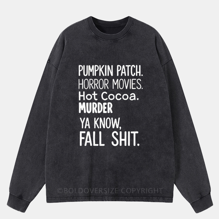 Vintage Pumpkin Patch. Horror Movies Washed Long Sleeve Shirt