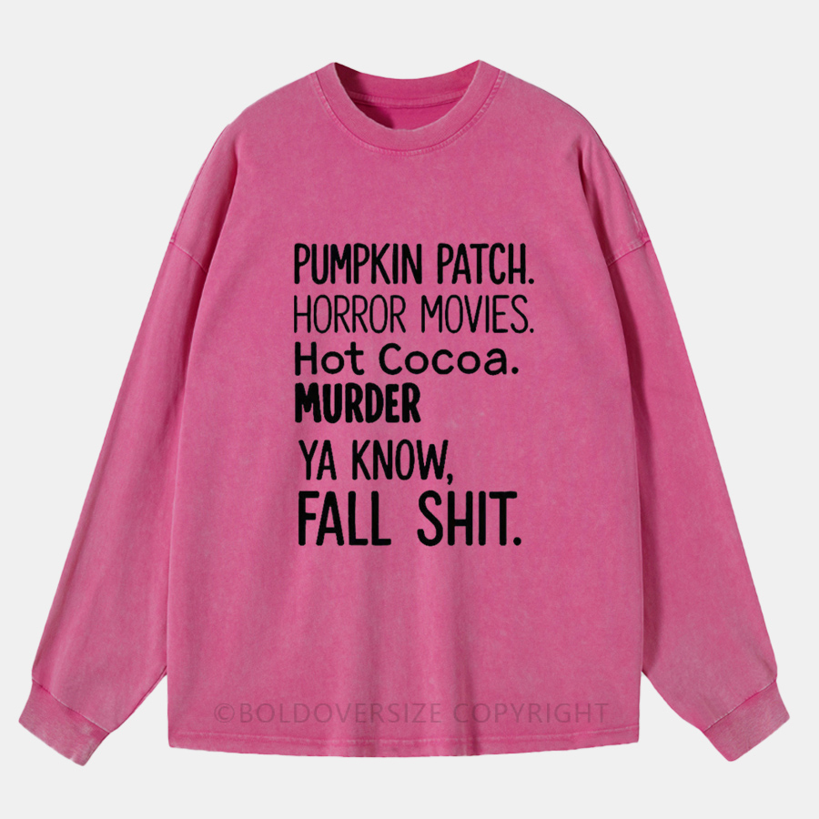 Vintage Pumpkin Patch. Horror Movies Washed Long Sleeve Shirt