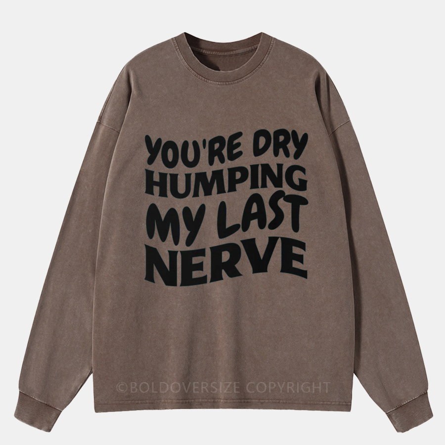 Vintage You’Re Dry Humping My Last Nerve Washed Long Sleeve Shirt