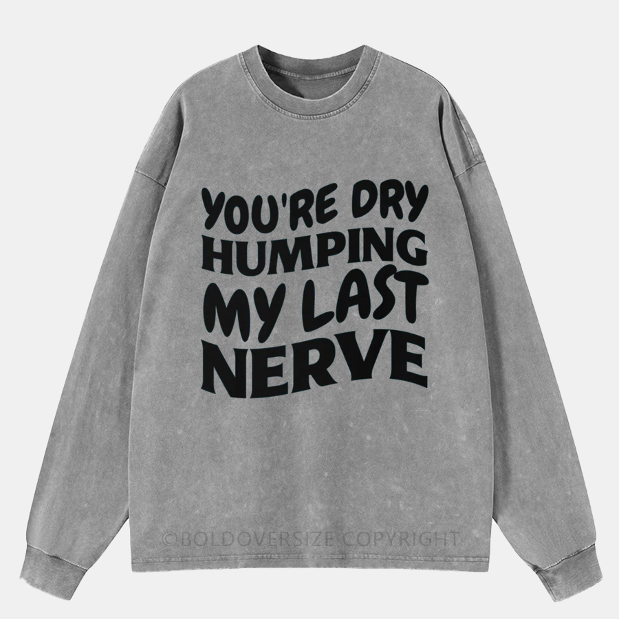 Vintage You’Re Dry Humping My Last Nerve Washed Long Sleeve Shirt