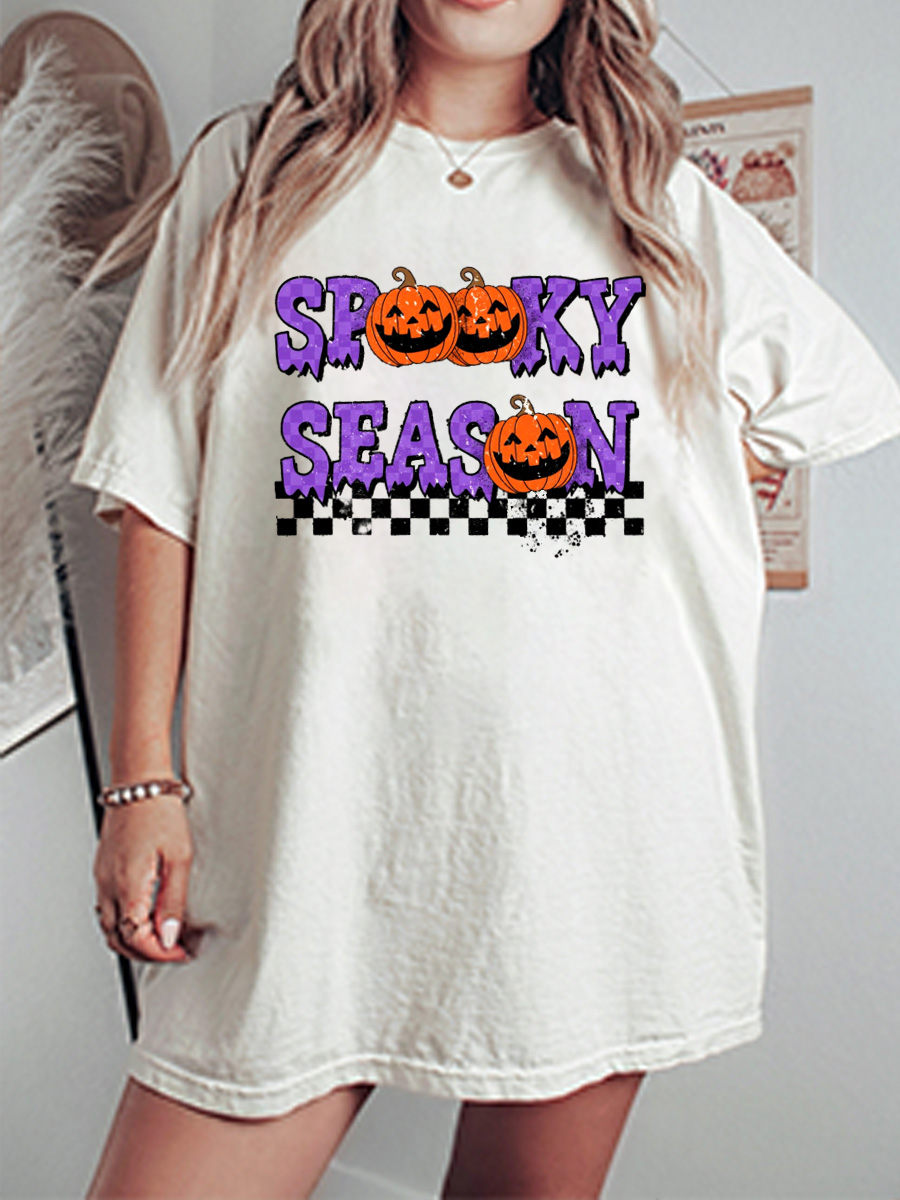 Vintage Spooky Season Oversize Graphic Tee