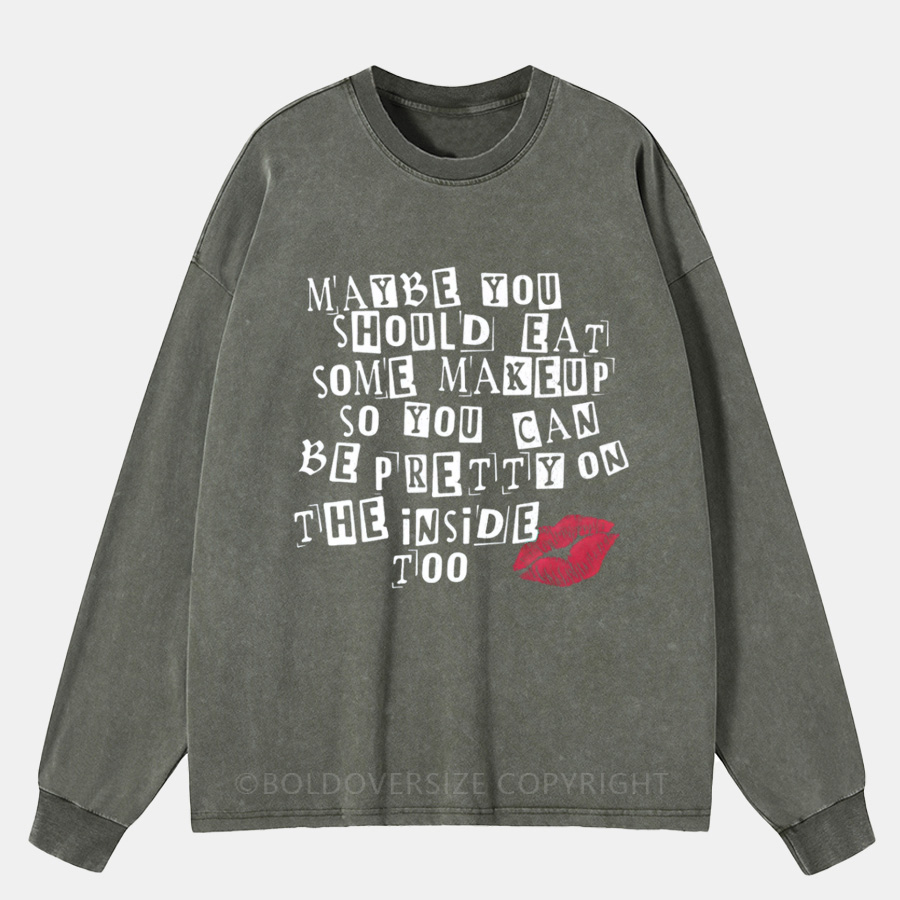 Vintage Pretty On The Inside Washed Long Sleeve Shirt