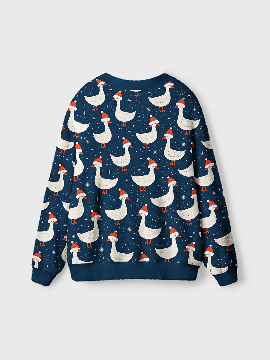 Vintage Festive Christmas Goose Cardigan Sweaters