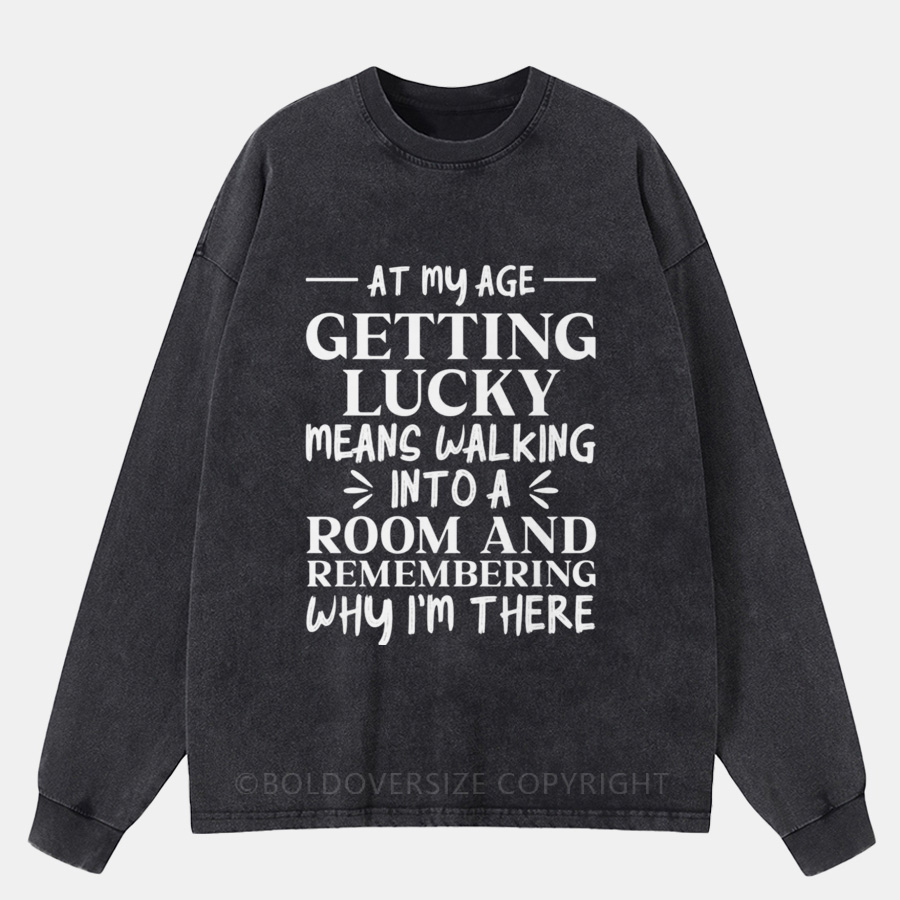 Vintage At My Age, Getting Lucky Washed Long Sleeve Shirt