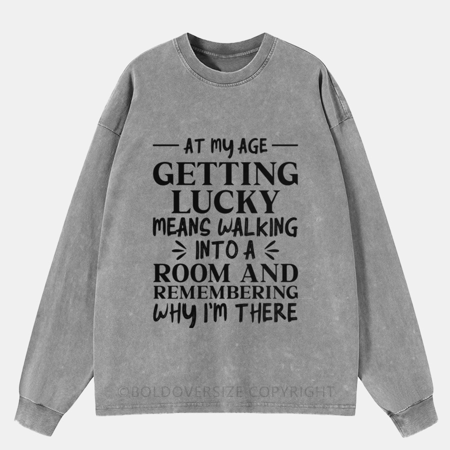Vintage At My Age, Getting Lucky Washed Long Sleeve Shirt