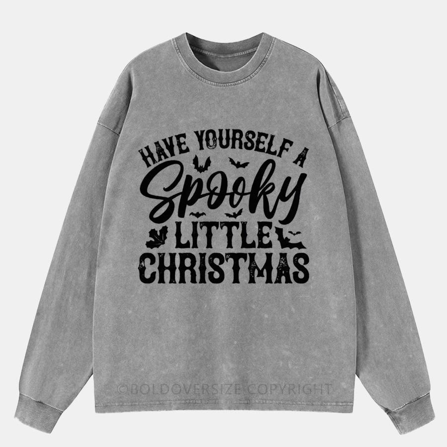 Vintage Have Yourself A Spooky Little Christmas Washed Long Sleeve Shirt
