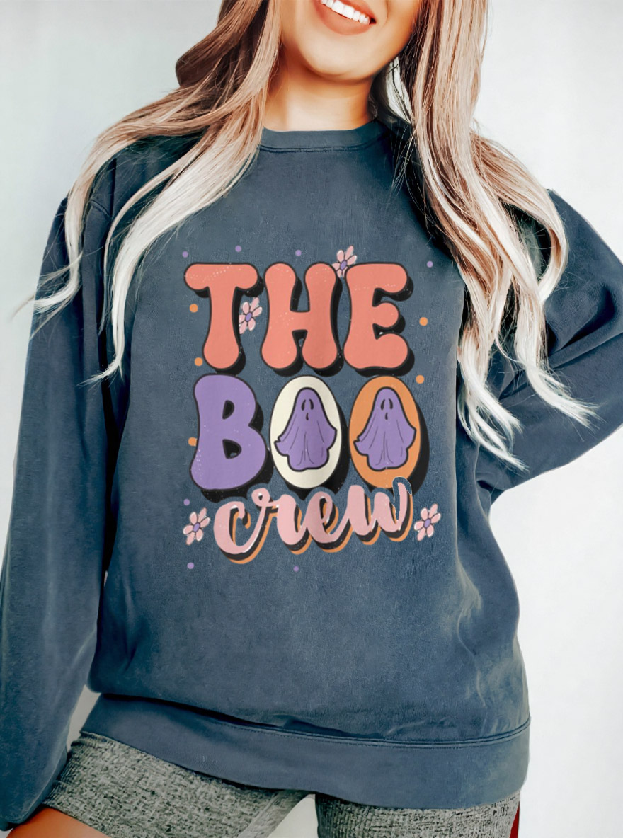 Vintage The Boo Crew Oversize Graphic Sweatshirt