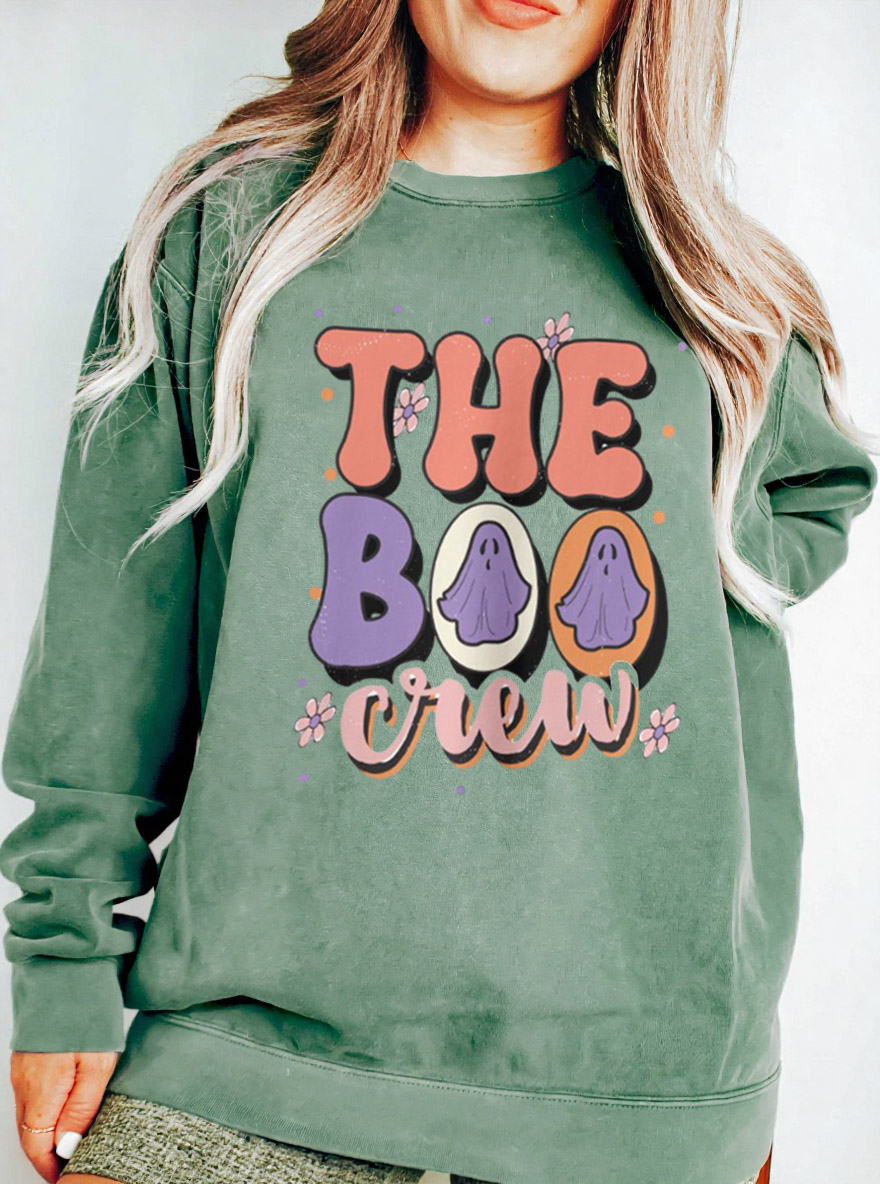 Vintage The Boo Crew Oversize Graphic Sweatshirt