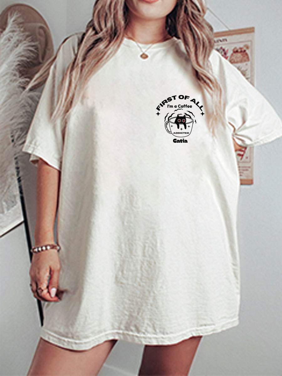 Vintage Coffee Addict Oversize Graphic Tee