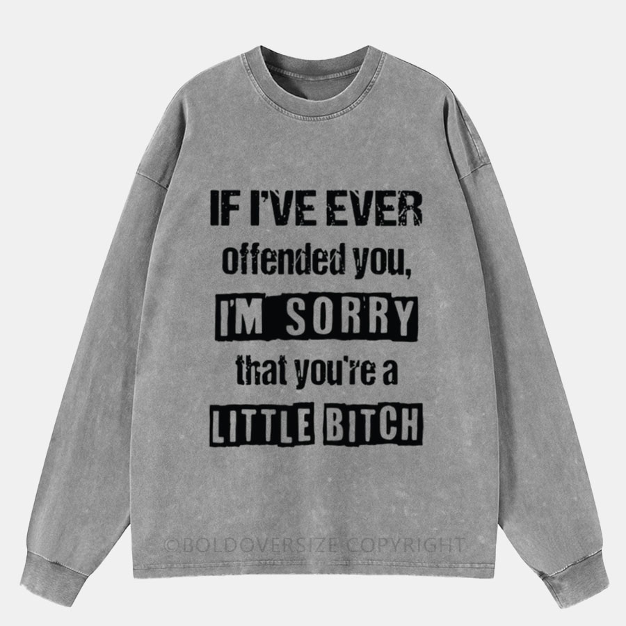 Vintage If I've Ever Ofended You I'm Sorry That You're Little Bitch Washed Long Sleeve Shirt