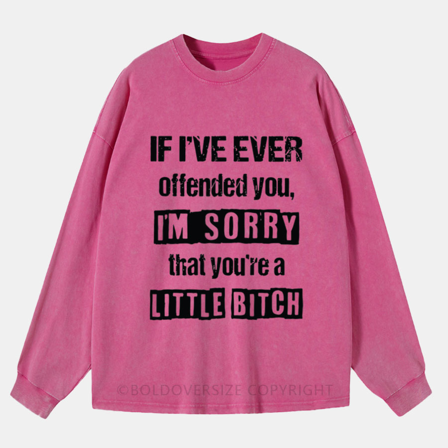 Vintage If I've Ever Ofended You I'm Sorry That You're Little Bitch Washed Long Sleeve Shirt