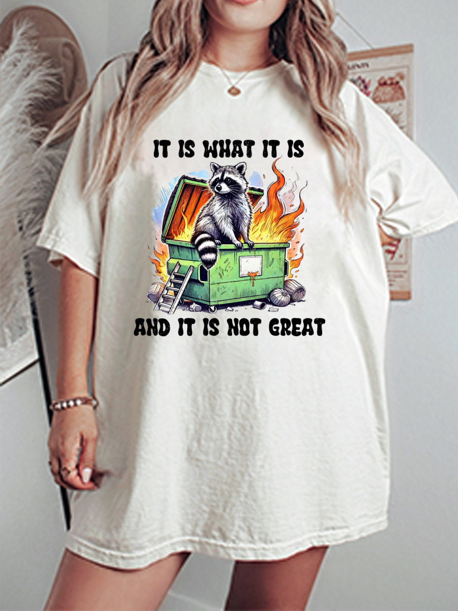 Vintage CoFunny Dumpster Racoon Oversize Graphic Tee
