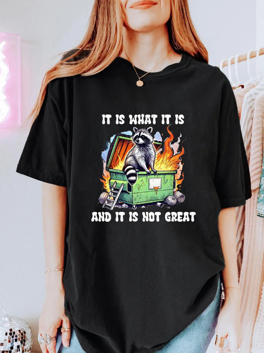 Vintage CoFunny Dumpster Racoon Oversize Graphic Tee
