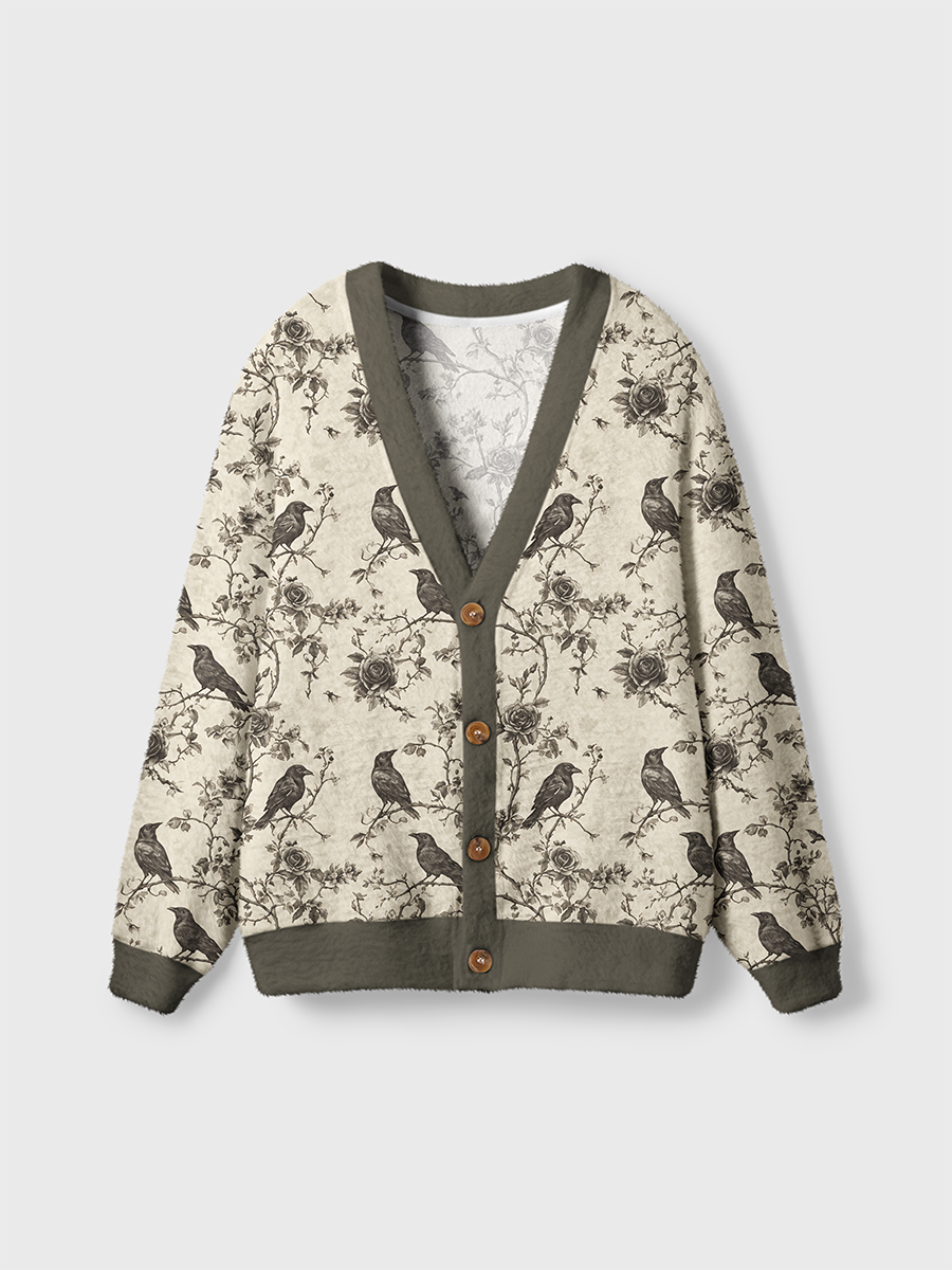 Vintage Rose Crow Cardigan Sweaters