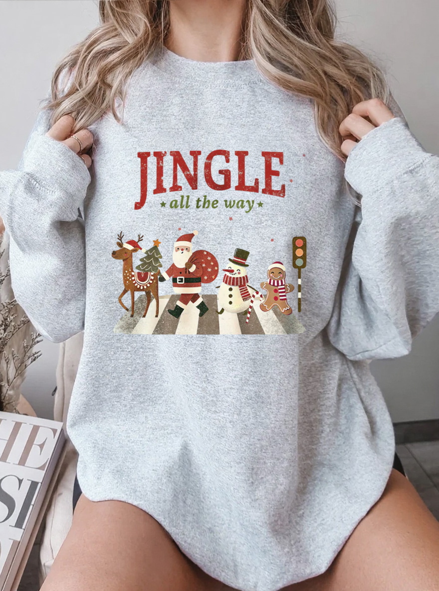 Vintage Jingle All The Way Oversize Graphic Sweatshirt