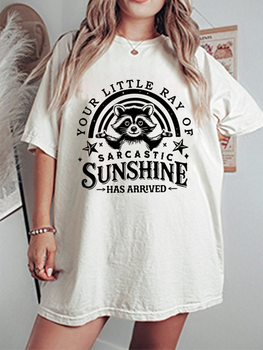 Vintage Your Little Ray Of Sarcastic Sunshine Oversize Graphic Tee