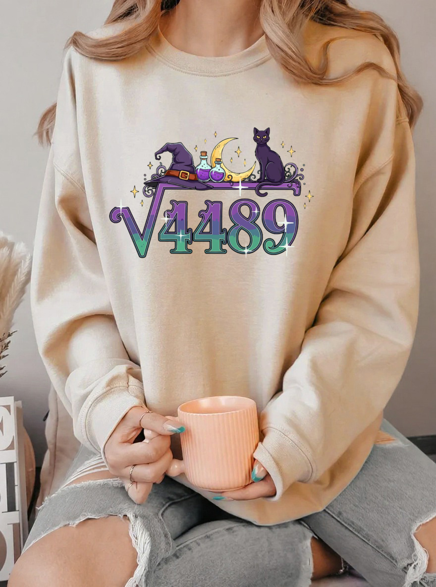 Vintage Square Root Of 4489 Oversize Graphic Sweatshirt