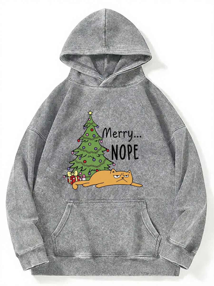 Vintage Merry Nope Washed Hoodie