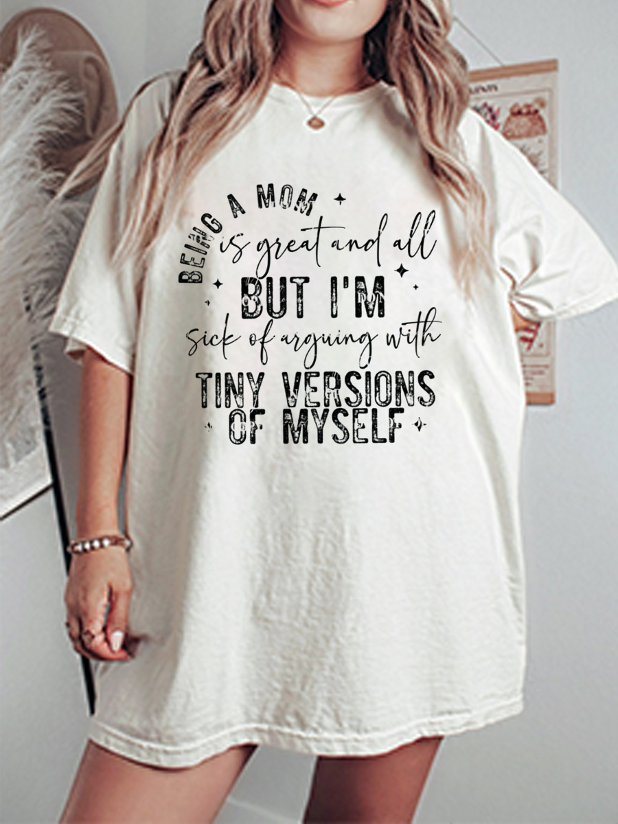 Vintage Tiny Versions Of Myself Oversize Graphic Tee