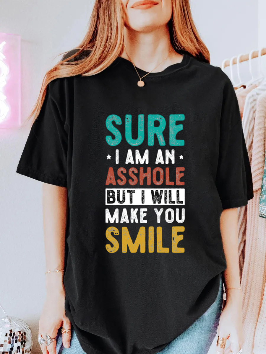 Vintage  I Will Make You Smile Oversize Graphic Tee