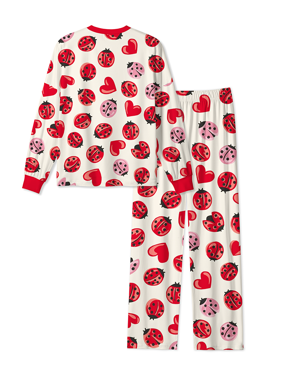 Vintage Ladybug Love Heart Pajamas