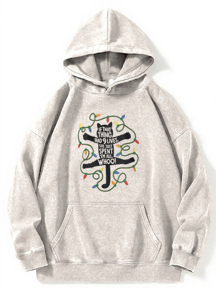 Vintage Fried Cat Washed Hoodie