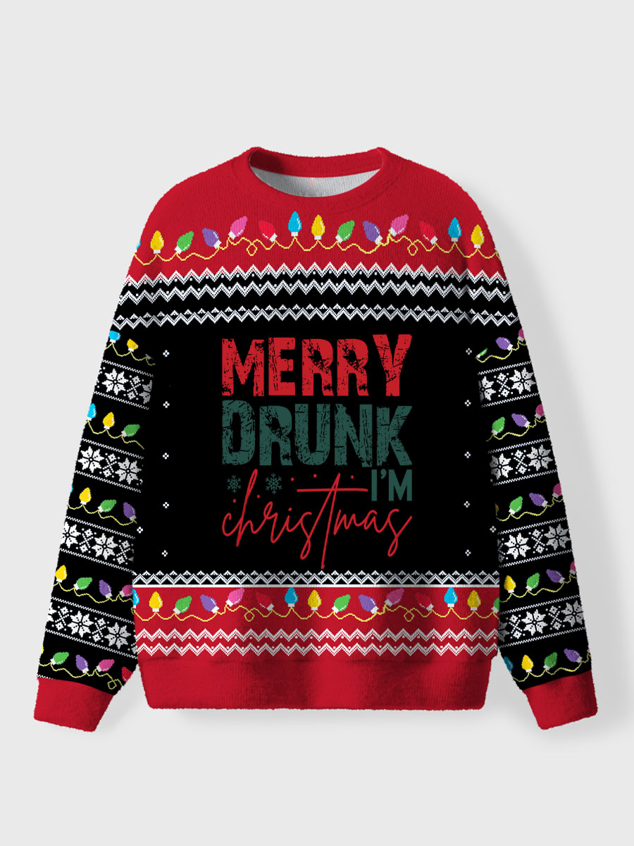 Vintage Merry Drunk I'm Christmas Ugly Sweater