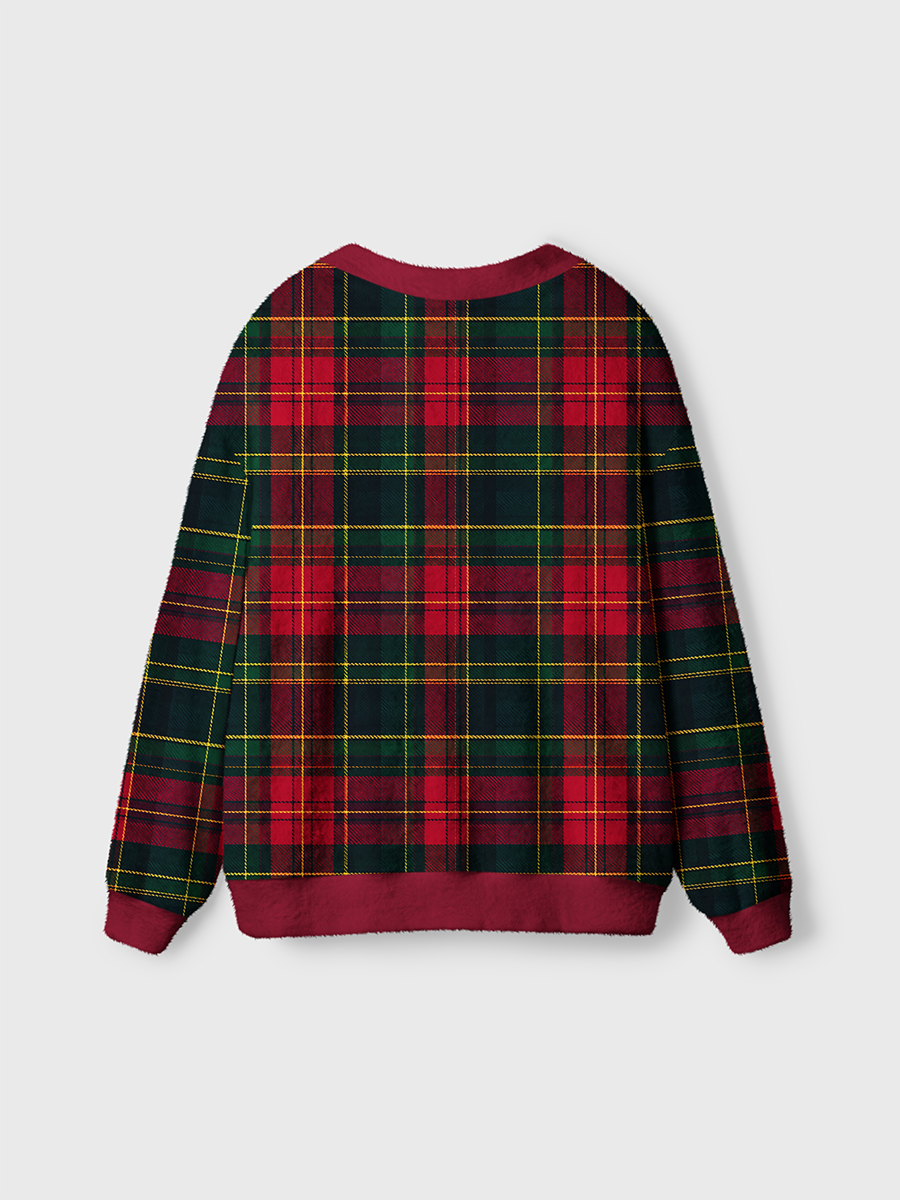Vintage Classic Scottish Plaid Cardigan Sweaters