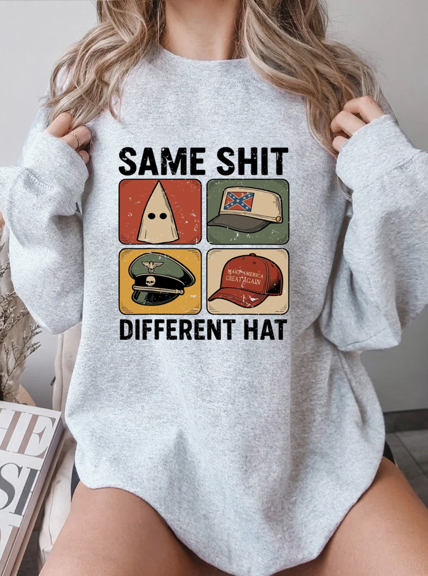 Vintage Same Shit Different Hat Oversize Graphic Sweatshirt