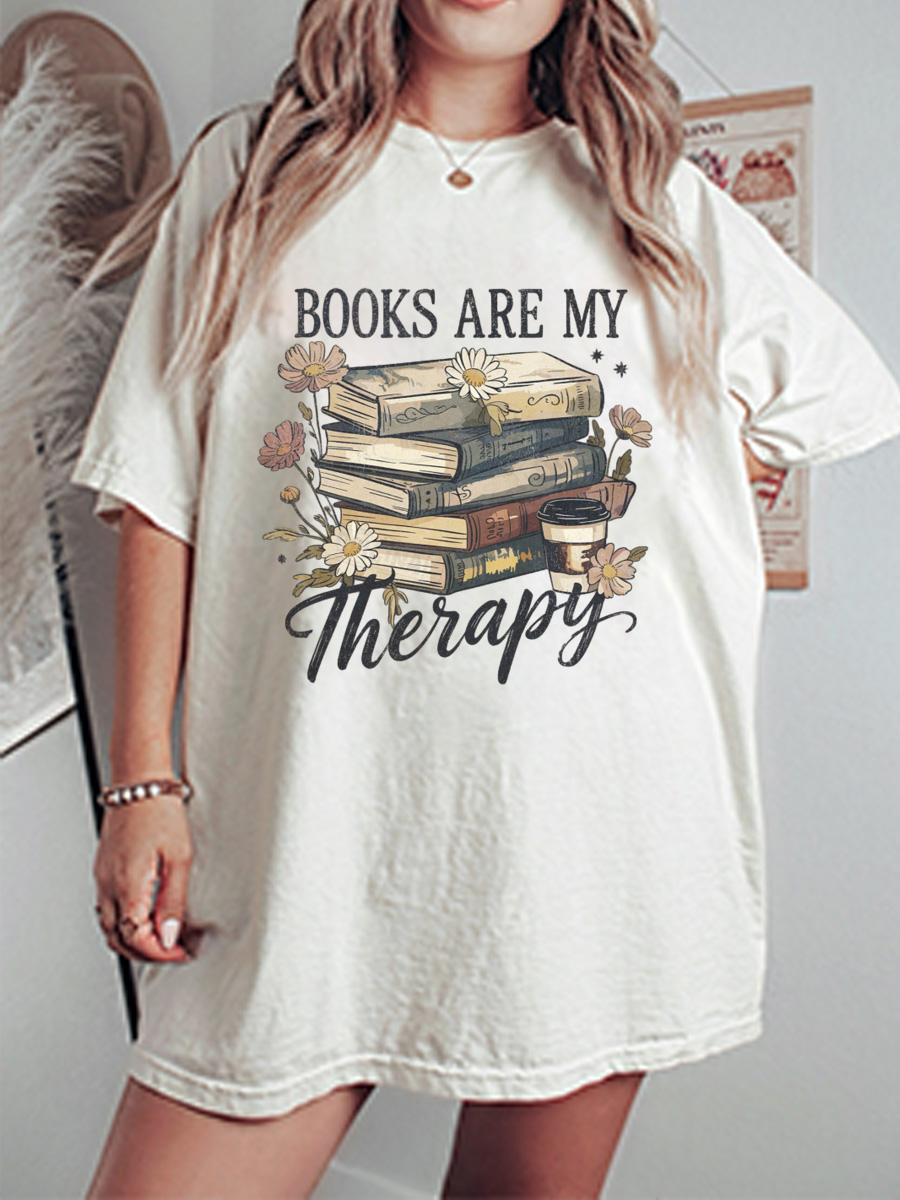 Vintage Book Lover Oversize Graphic Tee